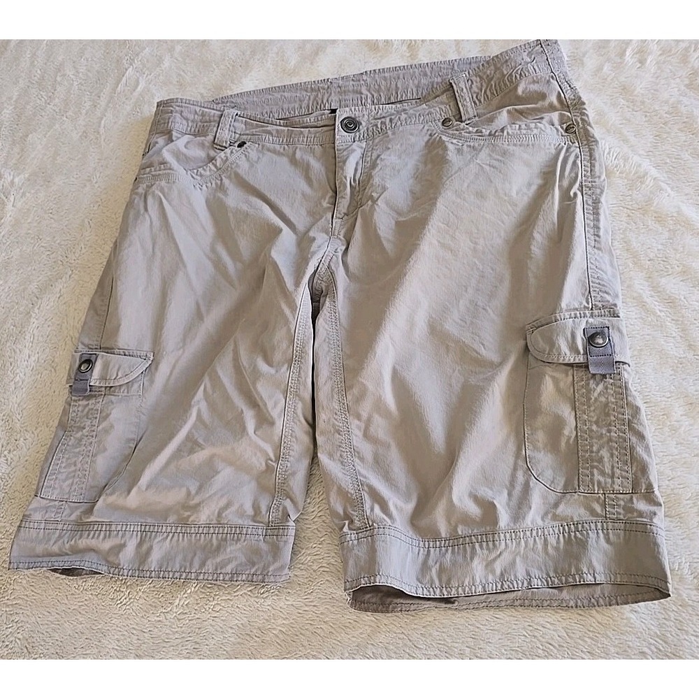 KUHL Shorts Womens Size 14 Beige Outdoor‎ Camping Hiking Cargo Pockets